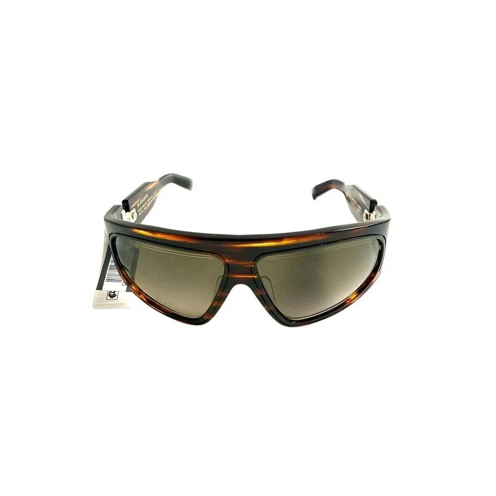 $790 Mens‎ Authentic BALMAIN 62mm Shield Novelty Sunglasses Havana Brown